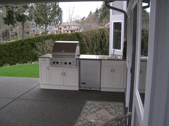 Exterior Detail on Home With Outdoor Kitchen